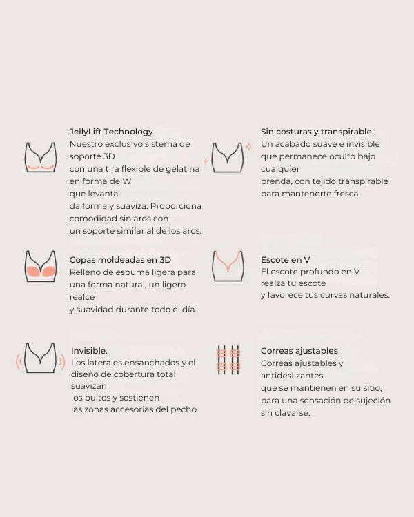 Sujetador Sin Aros Reafirmante BareHer LiftFree™